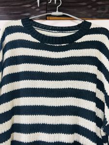 Striped Knit Pullover Sweater