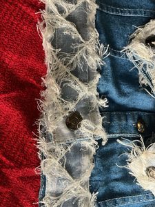 Denim Jacket with Faux Fur