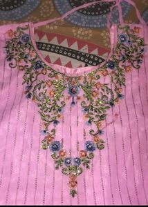 Pink Embroidered Kurta