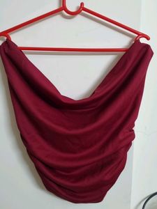 Burgundy Draped Top