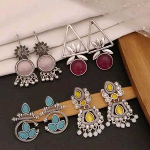 Boho Earrings - Silver Tone Set