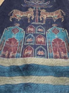 Ajrakh Pichwai Printed Saree For Office Wear