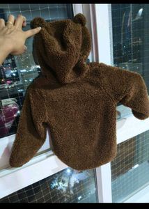 H&amp;M unisex brown fur hoodie jacket