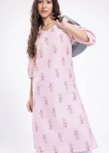 pink floral kurti