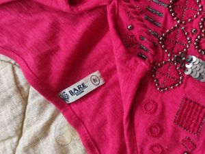 BARE Pale Reddish Pink Color Top In Size M