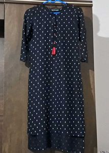 Printed Black Kurta