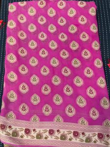 PINK KHADDI Georgette saree