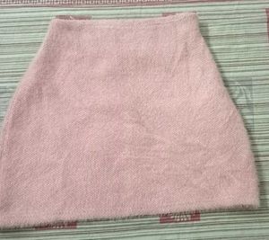 Korean Pink Fur Skirt