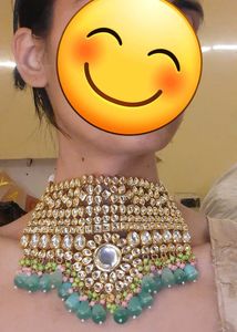 Heavy Sea Green Kundan Bridal Set