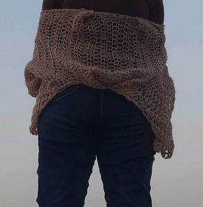 Crochet Oversized Soft Cropped Shawl And Jacket