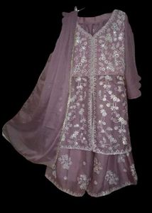 NEW SHARARA KURTI DUPATTA SET