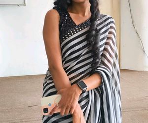 Beautiful Black And White Saree
