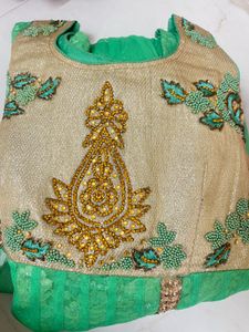 Green Embroidered Anarkali Suit