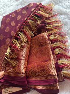 Elegant Maroon Banarasi Saree