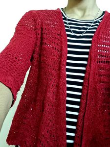 Red Knit Cardigan