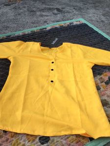 Indiacraft Yellow Tunic Top