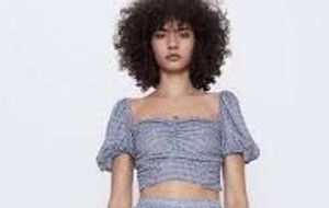 Zara Checks Crop Top