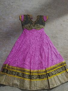 A Braco Net Gown It Comes With Yellow Duppatta