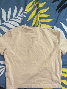 Beige Baby Tee Crop Top