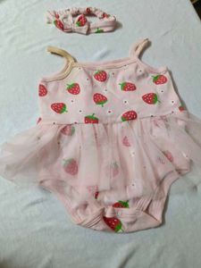 Strawberry Bow Headband And Dress