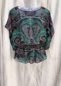 14221. Paisley Print Blouse