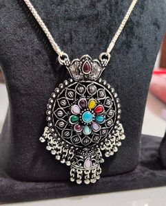 Multi Colour Traditional Oxidized German Necklace