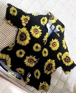 Cute Button Up Crop Shirt