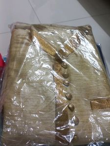Golden Colour Sherwani Look Kurta Pajama Set Unused Size 36