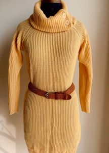 Yellow Knit Mini Dress