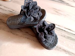 Black Rose Slippers