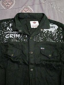 No Nation Dark Wash Button Down
