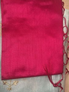 New With Blouse Elegant Blue &amp; Pink Saree