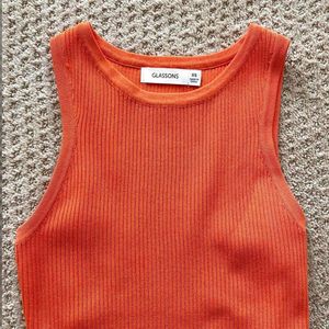 Orange Cutout Midi Dress