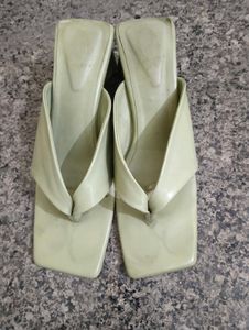 Green Block Heels
