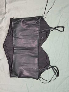 Faux Leather Black Corset Top
