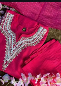Rani Pink party wear Kurta Set