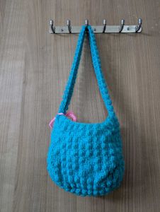 Handmade Blue Crochet Bag