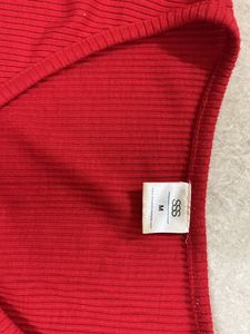 SSS Red V Neck Crop Top