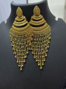 Big Long Golden Earrings
