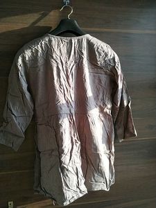 Gray Wrap-Front Blouse
