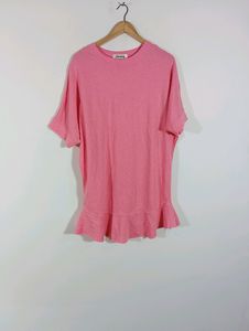 Pink Plain Casual Dress (Women)