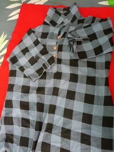 Checked Blue Kurta