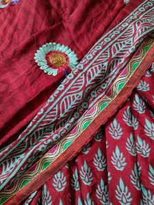 Maroon saree