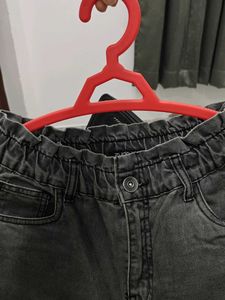 Grey Elastic Waist Jeans