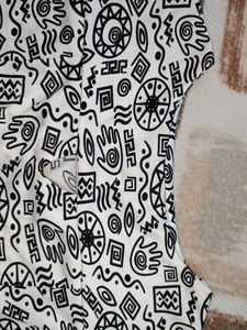 White Black Designer Top