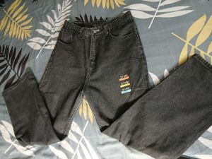 High Waist Charcoal Woman Jeans