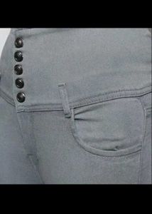 Combo Of 2 High-Waisted Jeans Grey &amp; White Jegging