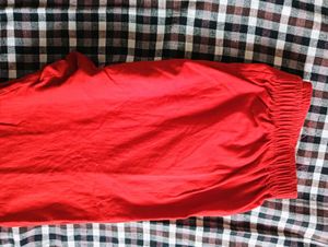 Dark Green Kurti Dress With Orange Leggings