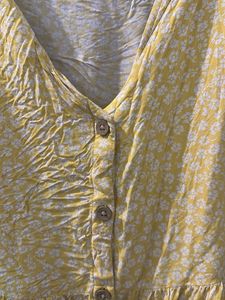 Yellow Floral Tiered Dress