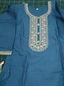 Elegant Teal Kurta Set ,XS Size